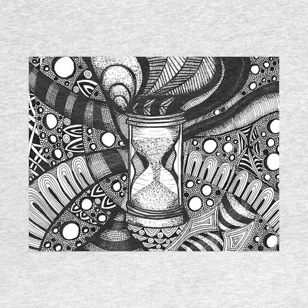 Hourglass illustration with abstract patterns around by Nathalodi
